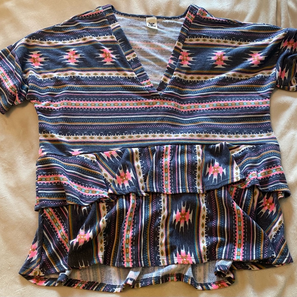 Short Sleeved Layered Top